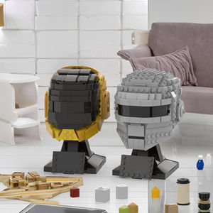 Funbuild juguete educativo <span class=keywords><strong>Daft</strong></span> <span class=keywords><strong>Punk</strong></span> casco colección MOC ladrillo conjunto modelo bloques de construcción Francia busto juguete de construcción - Product Image 3