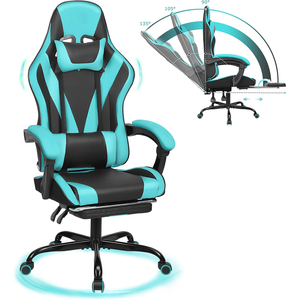 Fauteuil pivotant vert doux à livraison rapide, fauteuil de jeu vidéo moderne et luxueux rembourré, fauteuil de jeu en cuir synthétique OEM gratuit avec fonction de levage - Product Image 1