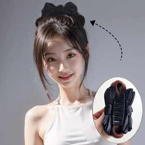 Vente en gros de <span class=keywords><strong>chignon</strong></span> <span class=keywords><strong>rétro</strong></span> en tissu pour filles, accessoire de haute qualité, pinces à cheveux de requin, nœud papillon, pince à cheveux de couleur unie à deux côtés - Product Image 4