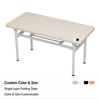 Table de formation pliante rectangulaire en placage mélaminé avec structure en fer, réglable et peu encombrante, idéale pour bureau et salle de réunion