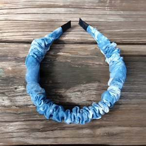 Diadema Anudada de Algodón Orgánico Hecha a Mano con Borde Ancho y Patrón de Nubes Auspiciosas y Ondas de Agua, Estilo Coreano, Ecológica y Dulce para Niñas - Product Image 4