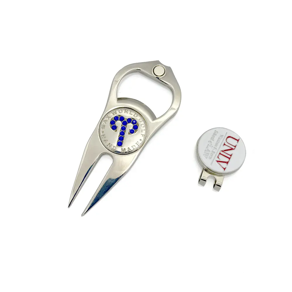 wholesale custom blank metal golf divot tool with opener