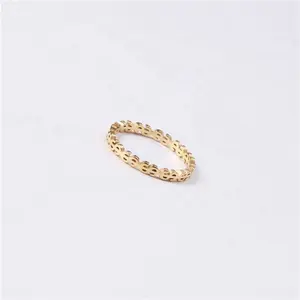 High End 18K PVD Gold Plated $ Symbol Rings Stainless Steel Women Rings Tarnish Free Jewelry