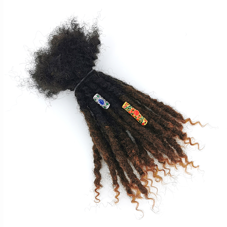 Vast Hair Official - KAMA Brazilian Hair Dreadlock 100% Virgin Remy Human Hair 0.4cm-0.8cm 1B/4/30# Color Texture Loc Extensions Curly Ends Women