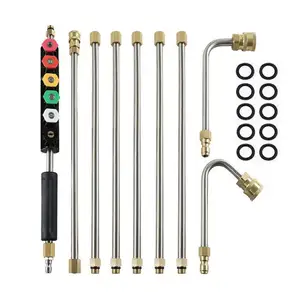 WZAUTO 9pcs 4000psi 1/4 polegada Comercial Grade Alta Pressão Wand Extensão Wand para Ferramentas De Limpeza Calha Do Telhado