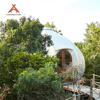 Kawagebo Tente safari de luxe en forme de citrouille, durable et étanche pour le glamping, pour l'hôtel, les voyages et les affaires.
