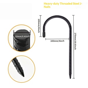 Heavy Duty Threaded Steel J-Nail Tent Peg 10.6inch for Outdoor Camping All Seasons Use - Product Image 1