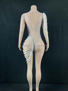 Yaznovance — combinaison à paillettes <span class=keywords><strong>pour</strong></span> femmes, tenue sensuelle avec des strass et des perles <span class=keywords><strong>pour</strong></span> modeler le corps, luxueux et Sexy, collection printemps 2022 - Product Image 5
