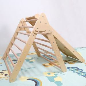 Estructura de escalada triangular de madera para niños, tobogán, juguete de entrenamiento para interiores, para niños pequeños de 4 a 6 años - Product Image 1