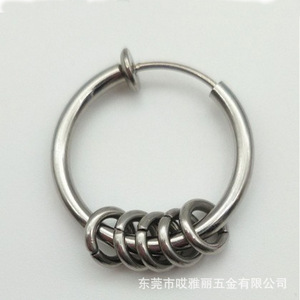 Hoop <b>Earrings</b> Zinc Alloy Round <b>Clip</b> <b>On</b> Unisex Fashion Jewelry 0205 - Product Image 3