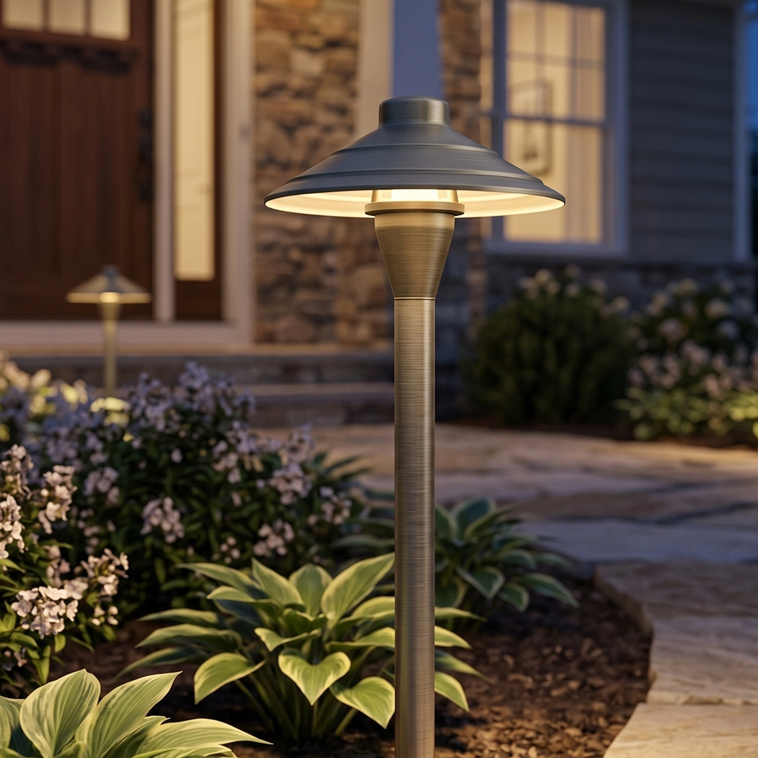 Antique Brass IP65 Waterproof Wired Low Voltage Outdoor Garden Lawn Yard Landscape Pathway Lighting Area Lights