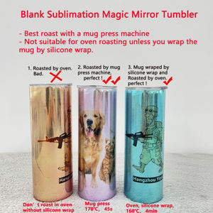 Venta de fábrica 20oz espejo mágico en blanco metálico electrochapado brillo inoxidable <span class=keywords><strong>tazas</strong></span> de agua holográficas para transferencia de sublimación - Product Image 6