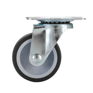 2 Inch Universal Swivel Casters Wheel TPR Silent Light Duty <b>Flat</b> Cart Furniture Cabinet Steering Casters Swivel - Product Image 2