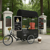 Chariot mobile de restauration rapide pour glaces, remorquable, avec vitrine réfrigérée et parasol, en acier galvanisé résistant à la rouille