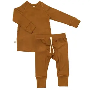 Goede Kwaliteit Lente Herfst Zachte Pasgeboren Baby Pyjama Set Baby Geribbelde Bodysuit