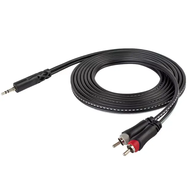 Yinyu AC002B 3.5mm to Dual RCA Stereo Y Audio Cable with OFC Conductors for Home Theater Car Audio Systems