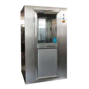 새 공장 직판 스테인리스 스틸 자동 슬라이딩 도어 에어샤워룸 조절식 에어 노즐 터널 디자인 HEPA H13/H14 - Product Image 1