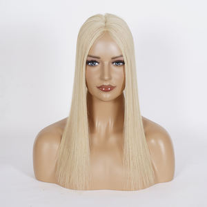 พร้อมส่งท็อปเปอร์ผมแท้สีบลอนด์แพลตตินั่มแบบยุโรป  ฐานโมโน 5x5  พร้อมเคลือบ PU  ท็อปเปอร์ผมโมโนสีบลอนด์สำหรับผู้หญิง - Product Image 1