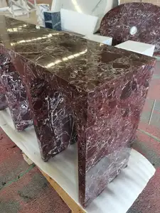 SHIHUI muebles de piedra pasillo consola Mesa mármol acento extremo arco estilo minimalista europeo Rosso Levanto mármol consola Mesa