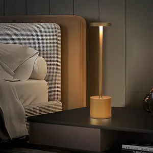 אספדה מודרני נטענת שולחן מנורת חדר שינה שולחן מגע בקרת אור לאמפה דה קטן סלון צבעוני אלחוטי מנורת שולחן