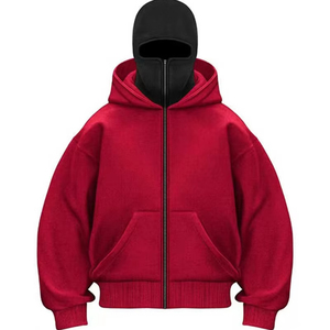 Sweat à capuche zippé pour homme, coupe ninja, haute qualité, 100% coton épais, coupe-vent, respirant, écologique, idéal pour l'automne - Product Image 3