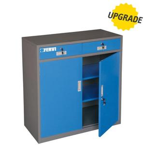 Armario de Almacenamiento Fervi 500 x 460 x 1000 mm, Azul Acero, con Cerradura, para Taller o Almacén, con Función de Seguridad - Product Image 1