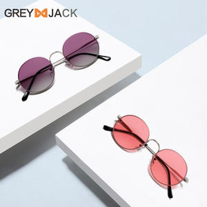 Gafas de sol Grey Jack con montura redonda, metal plateado, UV400, tipo 3 para mujer, otoño 2023 - Product Image 3