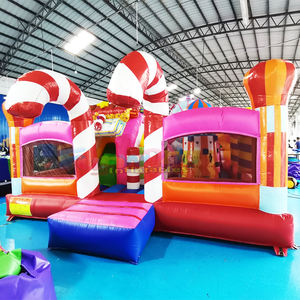 Jeux Gonflables Candy Jump Bouncer Inflatable Commercial Sugar House Jumping Castles Bouncer Combo - Product Image 1