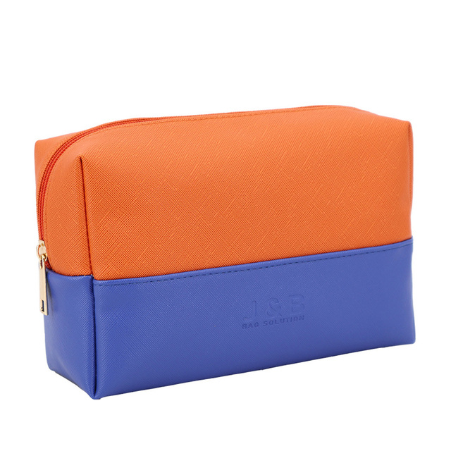 OEM Custom Vegan Leather Rectangular Cosmetic Organizer Zipper Bag Eco Fashion PU Makeup Skin Care Beauty Bag Blank Customizable