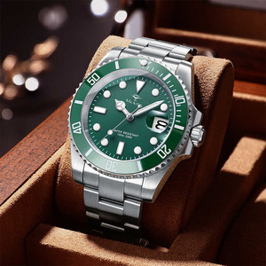 Montre mécanique automatique Ailang Green, boîtier en acier inoxydable de 12 mm, étanche 100 bars, fermoir pliant, verre de sécurité - Product Image 3