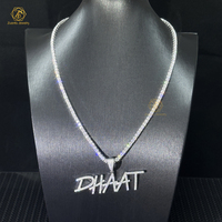Chaîne en diamant glacé 8mm 10mm 12mm à broches Miami Moissanite chaîne à maillons cubains et pendentif mémoire Photo pour hommes rappeur