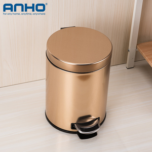 ถังขยะสแตนเลสแบบเหยียบ สีทองซาตินนิกเกิลขัดเงา สำหรับขายดี - Product Image 6