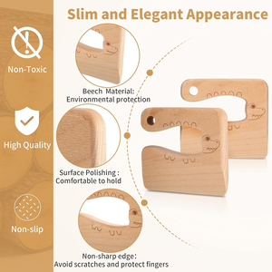 JUNJI-Cuchillo <span class=keywords><strong>de</strong></span> madera para niños, 2 piezas, para cocinar, bonito pez, forma <span class=keywords><strong>de</strong></span> dinosaurio, <span class=keywords><strong>juguete</strong></span> <span class=keywords><strong>de</strong></span> cocina, cortador <span class=keywords><strong>de</strong></span> verduras y frutas - Product Image 5