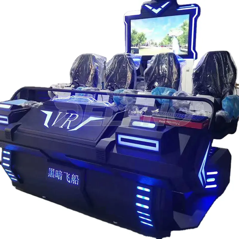 Interactive 6 Seats 6 DOF VR 360 Car Racing VR Simulator Amusement Park Driving Car Game Machine