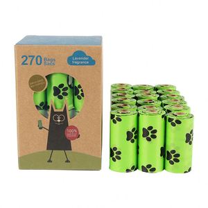 New Style Eco-Friendly <b>Compostable</b> Degradable Dog Poop Bag Waste Bag Pet Cleaning Bag 18 Rolls Per Box Lavender Scented - Product Image 5