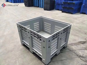 LYPALLETS ağır kutu havalandırmalı plastik köpek kafesi 600 Litre tekerlekler ve meyve ve sebzeler için kapak ile köpek kafesi - Product Image 3