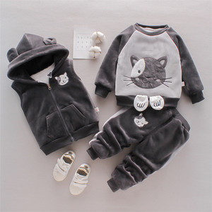Conjuntos de Ropa para Bebés a la Moda, Conjunto de Invierno y Otoño para Niñas, Pantalones + Suéter + Chaleco con Capucha, 3 Piezas, Conjuntos de Ropa para Niños, Gran Venta - Product Image 4