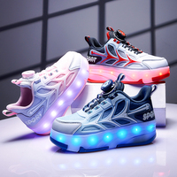 Chaussures de sport pour enfants avec logo personnalisé, chaussures légères pour bébés filles et garçons, chaussures de sport de créateur, chaussures de course à LED, chaussures à roulettes lumineuses