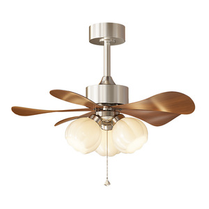 Ventilador de techo de estilo retro francés con luces LED para sala de estar y comedor, cuerpo de hierro, aspas de ABS, motor de cobre. - Product Image 4