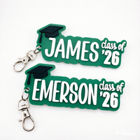 Llavero de PVC Suave Personalizado con Nombre OEM y Cierre de Langosta, Artesanía Metálica Personalizada, Llavero de Goma 3D con Nombre para Regalos