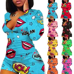 Pijama feminino estampado desenhos animados, 2 peças, conjunto plus size, roupa de dormir para mulheres, S-4XL