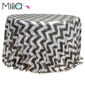 Zig Zag-Mantel de lino para mesa, lentejuelas onduladas, <span class=keywords><strong>alquiler</strong></span> - Product Image 3