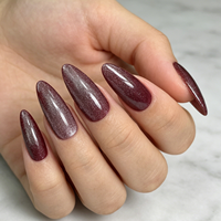 Klaar voor verzending: 24 stuks effen gekleurde kattenoog opzetnagels, lange amandelvorm, magnetisch, diverse kleuren, herbruikbare kunstnagels, groothandel