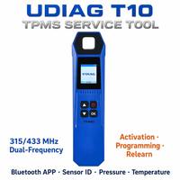 Herramienta de Servicio TPMS UDIAG T10 de Doble Frecuencia 315/433MHz, Activación y Programación de Sensores, Escáner TPMS para Autos, Camionetas y SUV