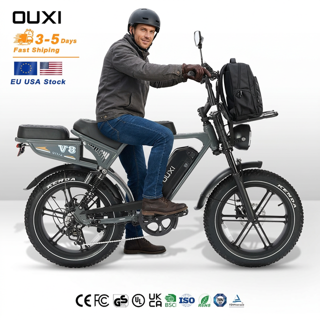1000 w Motor Electric Fat Tire Mountain Bike Full Suspension EU USA Warehouse City Electric Bike 70km Electric Bicycle V8