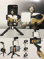 Kit d'éclairage vidéo LED avec trépied pour microphone, perche à selfie AY-49, kit de réalisation vidéo, trépied pieuvre pour téléphone/appareil photo