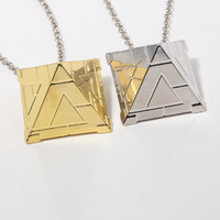 Collier pyramide d'anime en gros, blocs de construction, chaîne à maillons en alliage de zinc personnalisée, pendentif unisexe hip-hop, porte-clés promotionnels