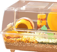 Cage à hamster rectangulaire en plastique écologique de 60 cm, entièrement transparente, pour hamsters nains, gerbilles et petits animaux – Fournitures complètes