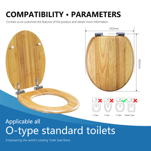 Asiento <span class=keywords><strong>de</strong></span> Inodoro Moderno <span class=keywords><strong>de</strong></span> Bambú o Madera Moldeada en MDF, Tapa <span class=keywords><strong>de</strong></span> Inodoro <span class=keywords><strong>de</strong></span> Bambú, Juego <span class=keywords><strong>de</strong></span> Cubiertas para Inodoro para Uso en el Hogar y Hoteles - Product Image 4