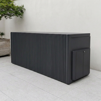 Cuisine extérieure moderne sur mesure de 3,5 m, en acier inoxydable 304, modulaire, avec évier, rangement, comptoir de bar, écologique, ignifuge